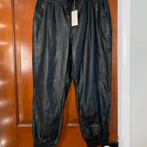Faux Leather High Rise Jogger